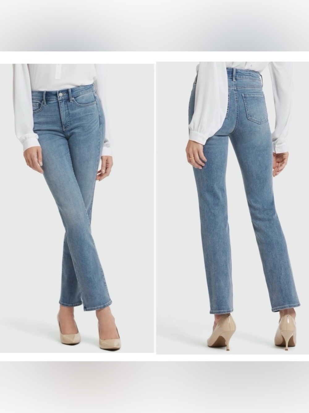 NYDJ Marylin Straight Leg Jeans Light Wash 00 size 34” long Tall